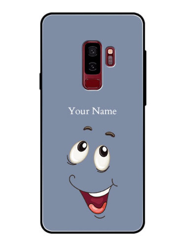 Custom Galaxy S9 Plus Photo Printing on Glass Case - Laughing Cartoon Face Design