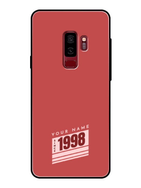 Custom Galaxy S9 Plus Custom Glass Phone Case - Red custom year of birth Design