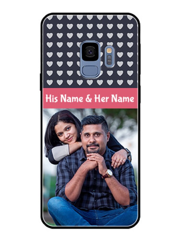 Custom Galaxy S9 Custom Glass Mobile Case  - Love Symbols Design
