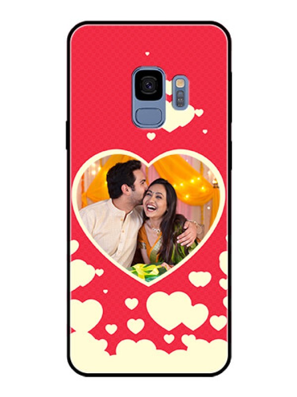 Custom Galaxy S9 Custom Glass Mobile Case  - Love Symbols Phone Cover Design