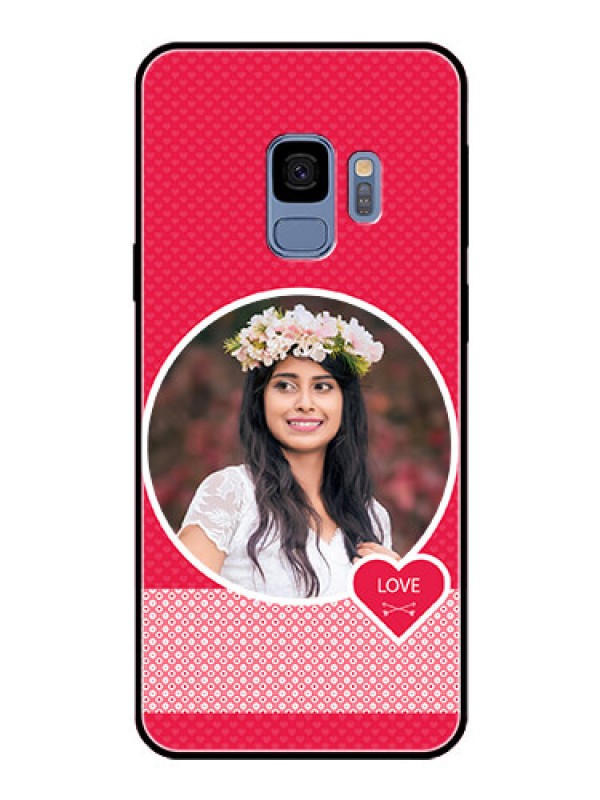Custom Galaxy S9 Personalised Glass Phone Case  - Pink Pattern Design