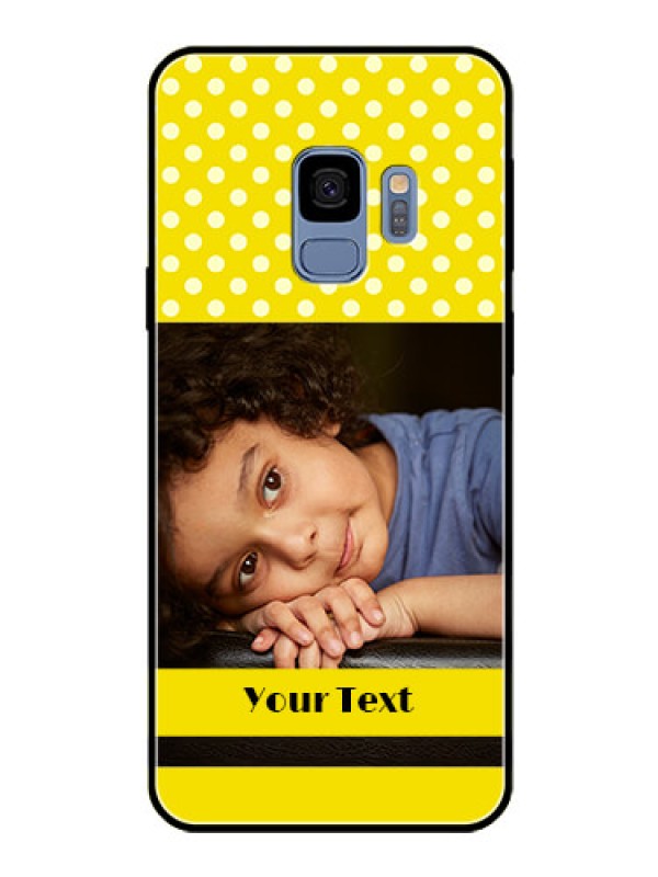 Custom Galaxy S9 Custom Glass Phone Case  - Bright Yellow Case Design