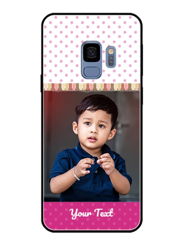 Custom Galaxy S9 Photo Printing on Glass Case  - Cute Girls Cover Design
