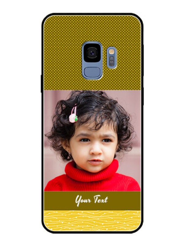 Custom Galaxy S9 Custom Glass Phone Case  - Simple Green Color Design