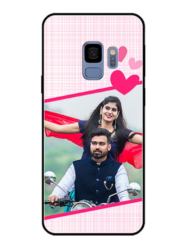 Custom Galaxy S9 Custom Glass Phone Case  - Love Shape Heart Design
