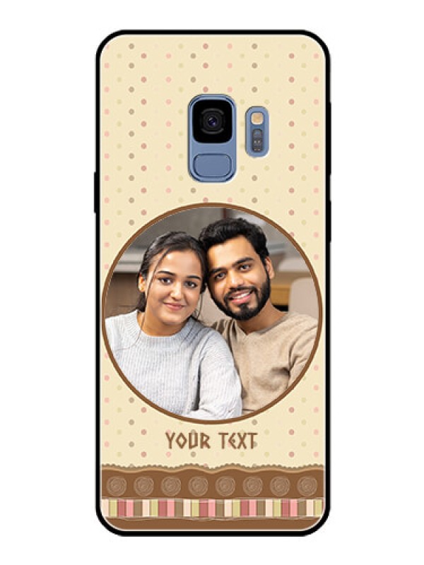 Custom Galaxy S9 Custom Glass Mobile Case  - Brown Dotted Mobile Case Design