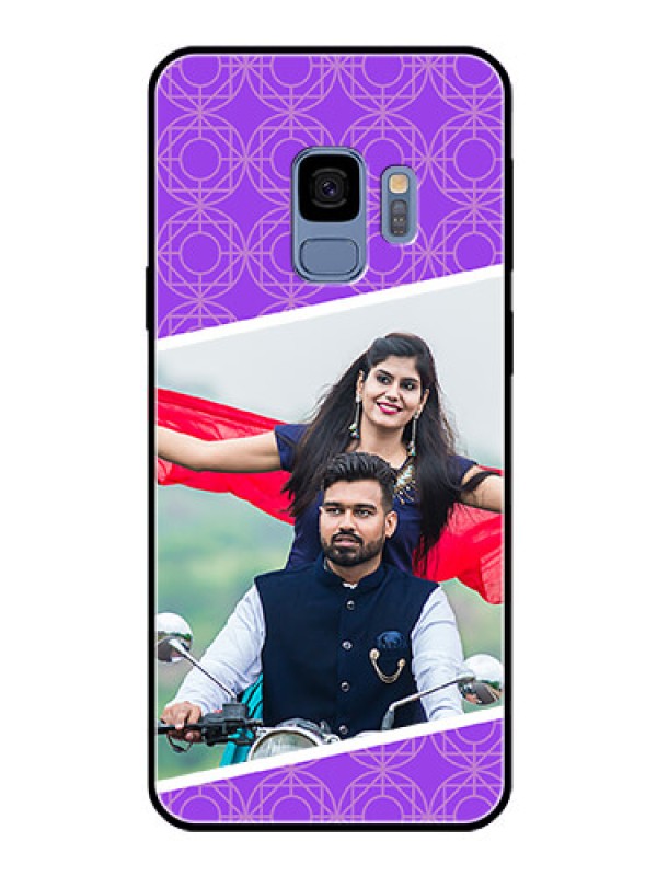 Custom Galaxy S9 Custom Glass Phone Case  - Violet Pattern Design