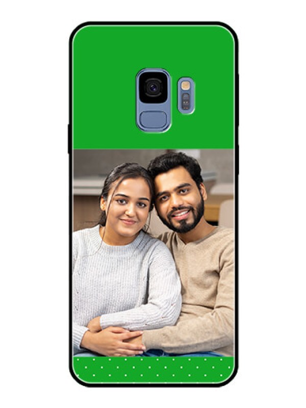 Custom Galaxy S9 Personalized Glass Phone Case  - Green Pattern Design