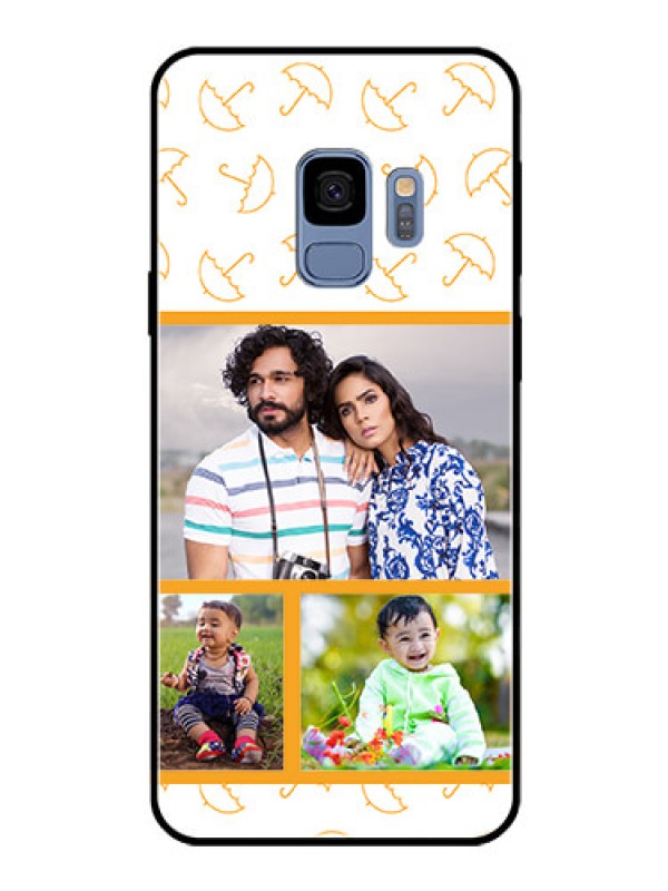 Custom Galaxy S9 Custom Glass Mobile Case  - Yellow Pattern Design