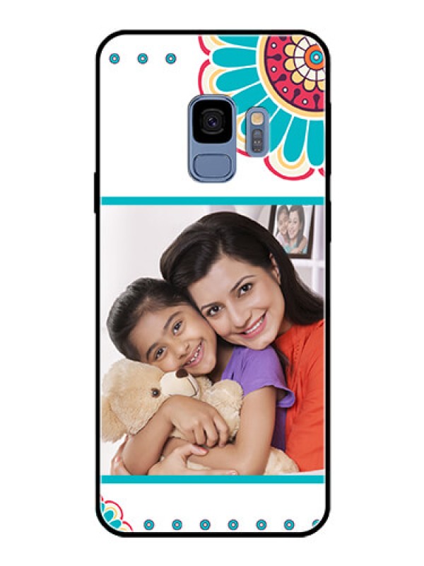 Custom Galaxy S9 Custom Glass Phone Case  - Flower Design