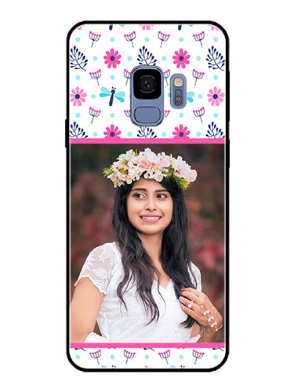 Custom Galaxy S9 Photo Printing on Glass Case  - Colorful Flower Design