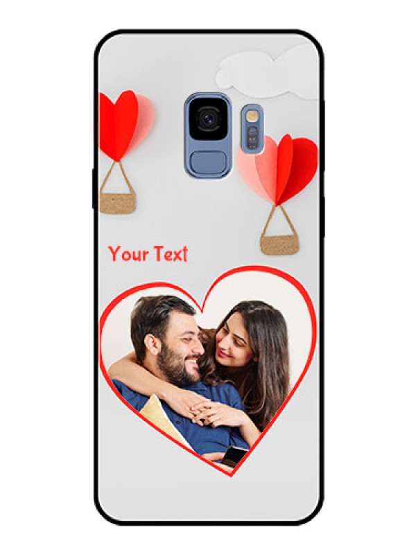 Custom Galaxy S9 Custom Glass Mobile Case  - Parachute Love Design