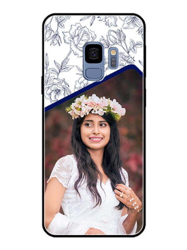 Custom Galaxy S9 Personalized Glass Phone Case  - Premium Floral Design