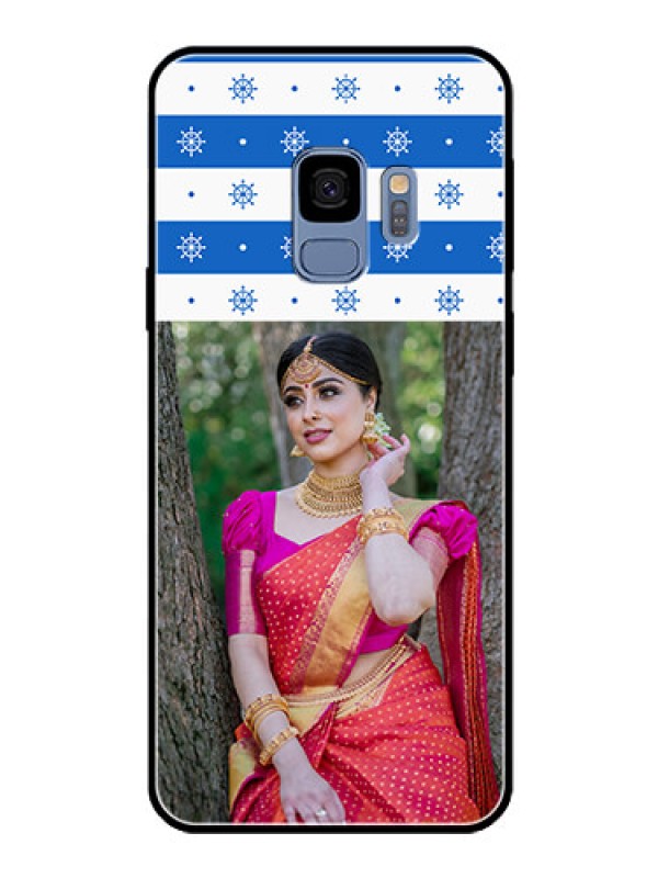 Custom Galaxy S9 Photo Printing on Glass Case  - Snow Pattern Design