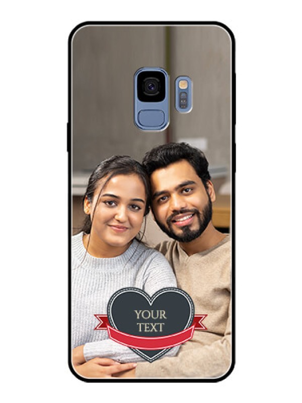 Custom Galaxy S9 Custom Glass Phone Case  - Just Married Couple Design