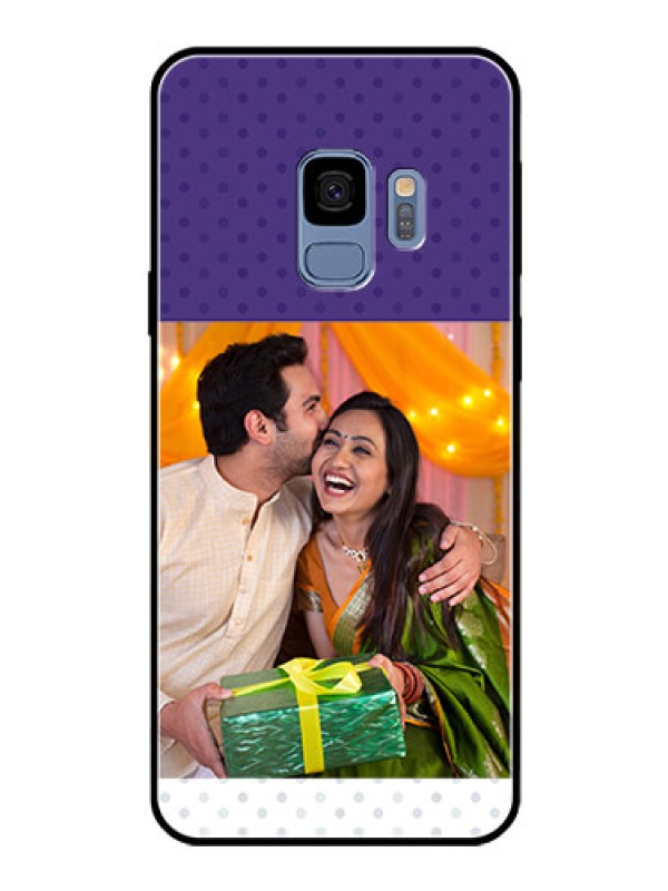 Custom Galaxy S9 Personalized Glass Phone Case  - Violet Pattern Design