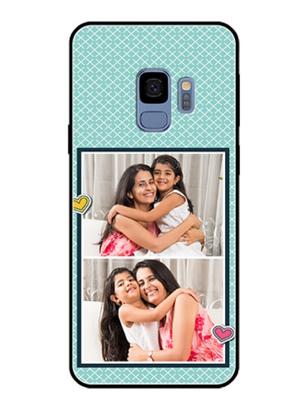 Custom Galaxy S9 Custom Glass Phone Case  - 2 Image Holder with Pattern Design