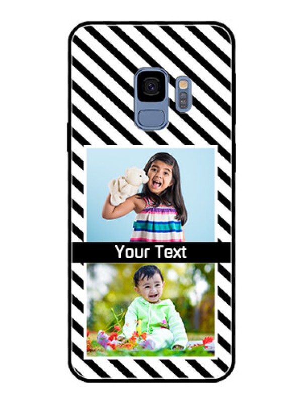 Custom Galaxy S9 Photo Printing on Glass Case  - Black And White Stripes Design