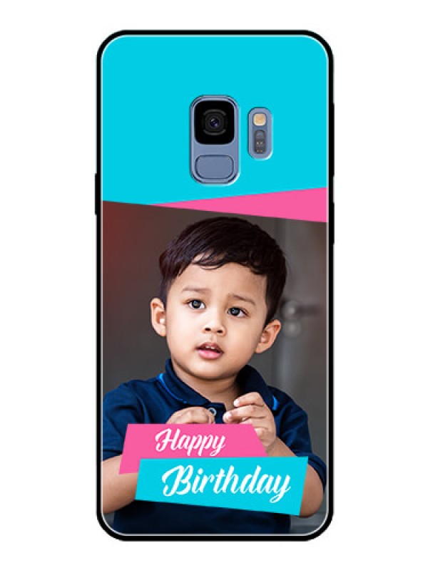 Custom Galaxy S9 Personalized Glass Phone Case  - Image Holder with 2 Color Design
