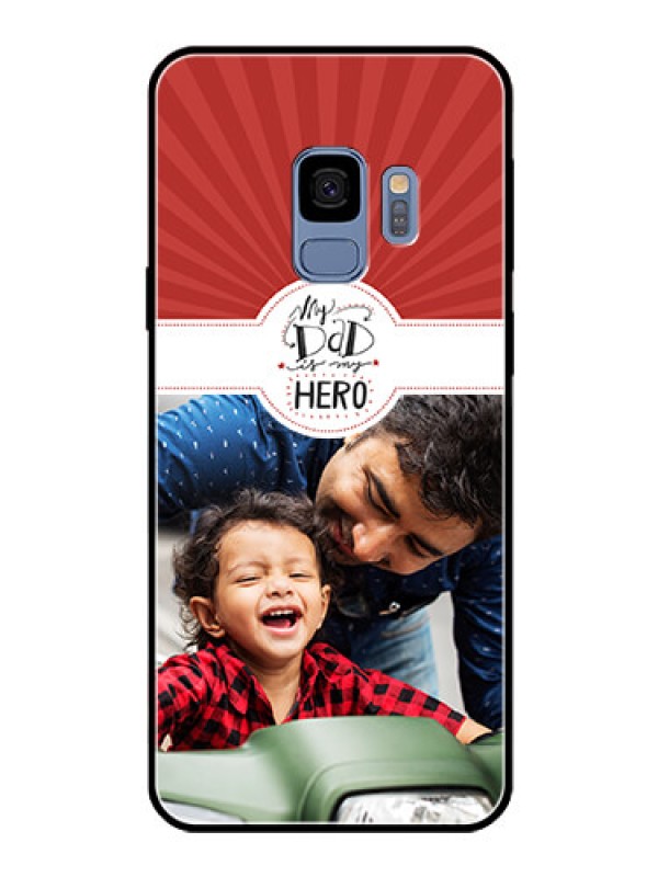 Custom Galaxy S9 Photo Printing on Glass Case  - My Dad Hero Design