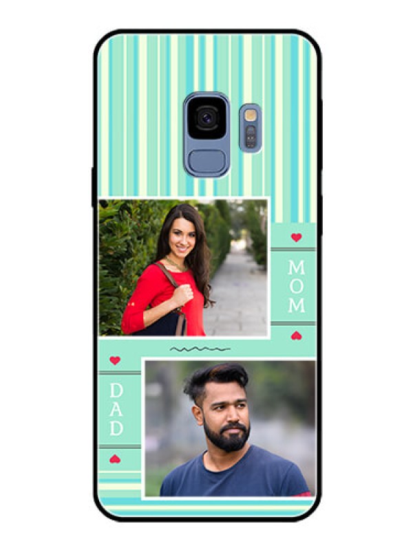 Custom Galaxy S9 Custom Glass Phone Case  - Mom & Dad Pic Design