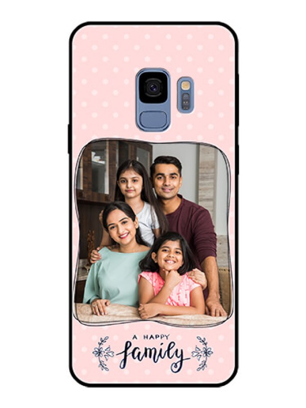 Custom Galaxy S9 Custom Glass Phone Case  - Family with Dots Design