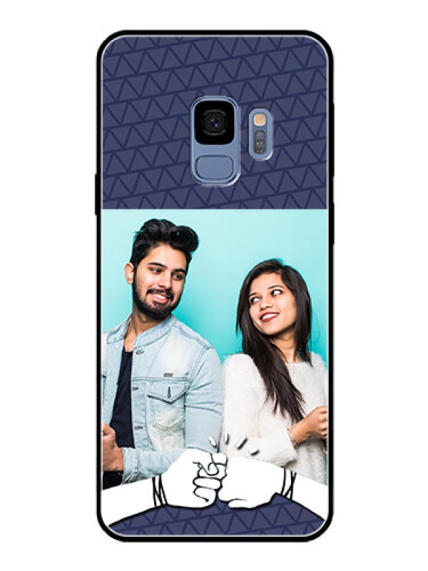 Custom Galaxy S9 Photo Printing on Glass Case  - with Best Friends Design  