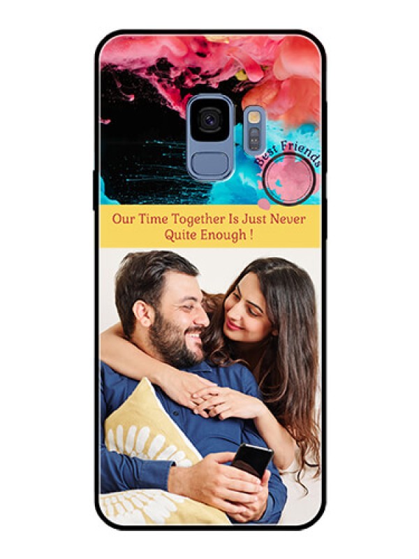 Custom Galaxy S9 Custom Glass Mobile Case  - Quote with Acrylic Painting Design