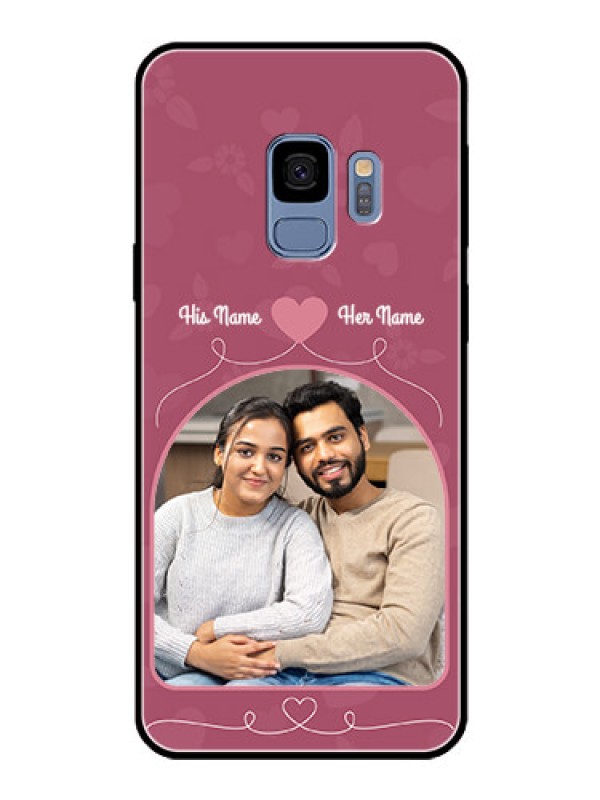Custom Galaxy S9 Photo Printing on Glass Case  - Love Floral Design