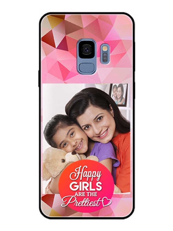 Custom Galaxy S9 Photo Printing on Glass Case  - Abstract Triangle Design