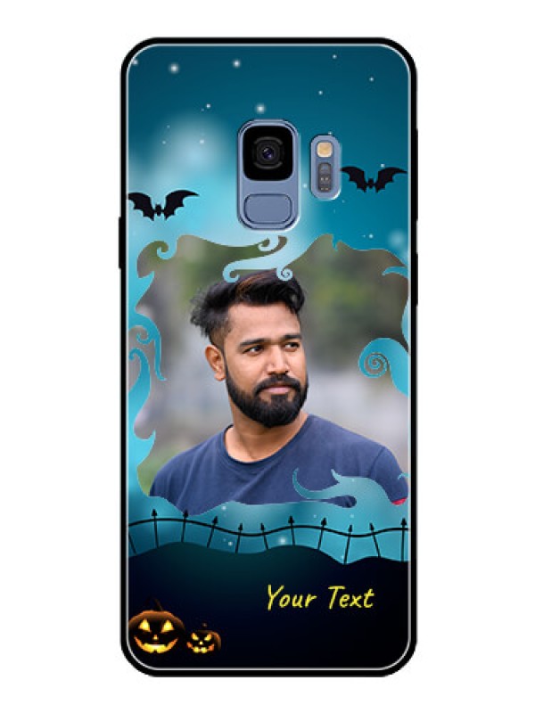 Custom Galaxy S9 Custom Glass Phone Case  - Halloween frame design