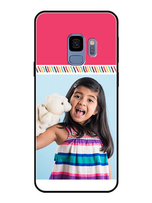 Custom Galaxy S9 Personalized Glass Phone Case  - Line art design