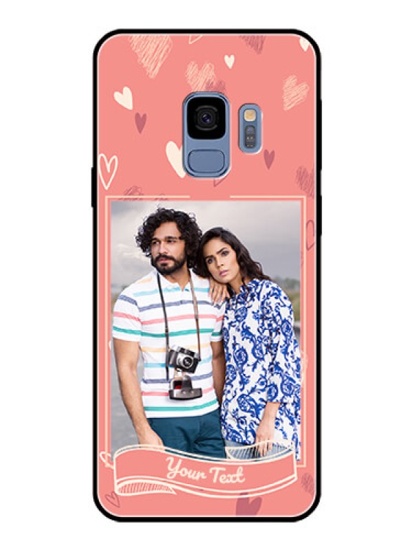 Custom Galaxy S9 Custom Glass Phone Case  - Love doodle art Design