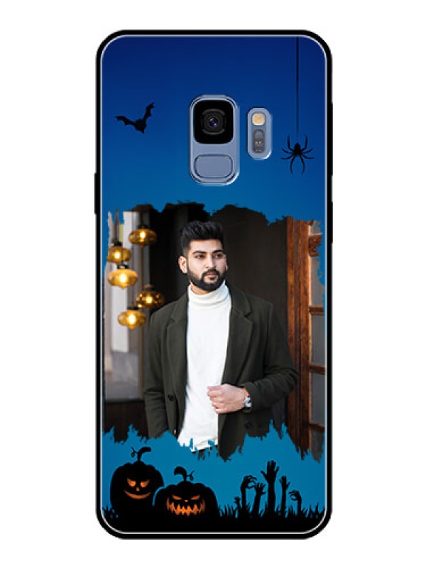 Custom Galaxy S9 Photo Printing on Glass Case  - with pro Halloween design 