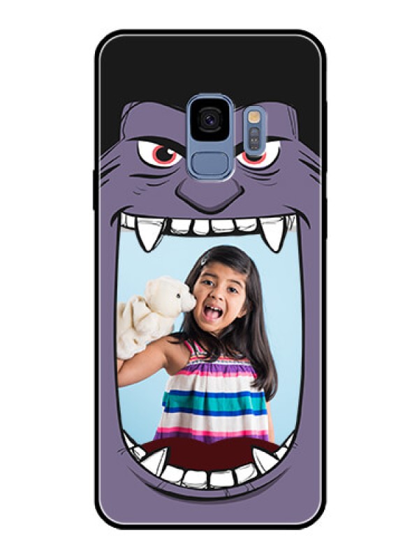 Custom Galaxy S9 Custom Glass Phone Case  - Angry Monster Design