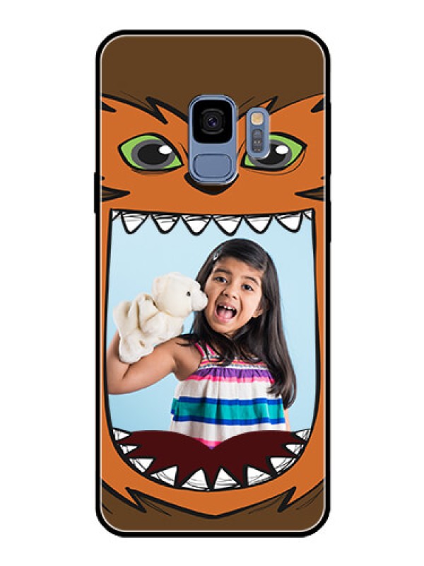 Custom Galaxy S9 Photo Printing on Glass Case  - Owl Monster Back Case Design