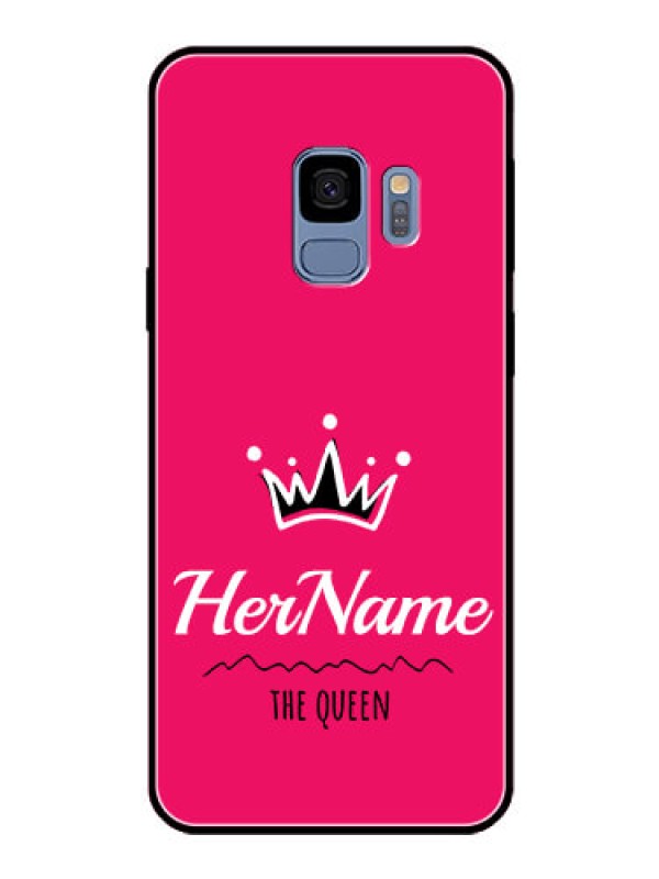 Custom Galaxy S9 Glass Phone Case Queen with Name