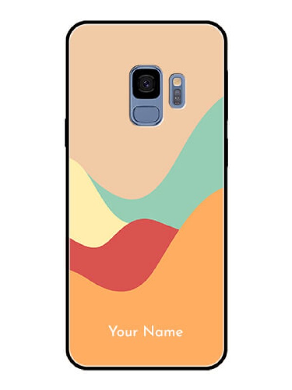 Custom Galaxy S9 Personalized Glass Phone Case - Ocean Waves Multi-colour Design
