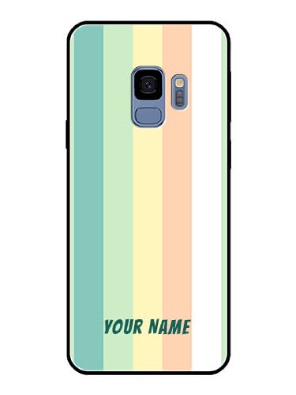 Custom Galaxy S9 Photo Printing on Glass Case - Multi-colour Stripes Design