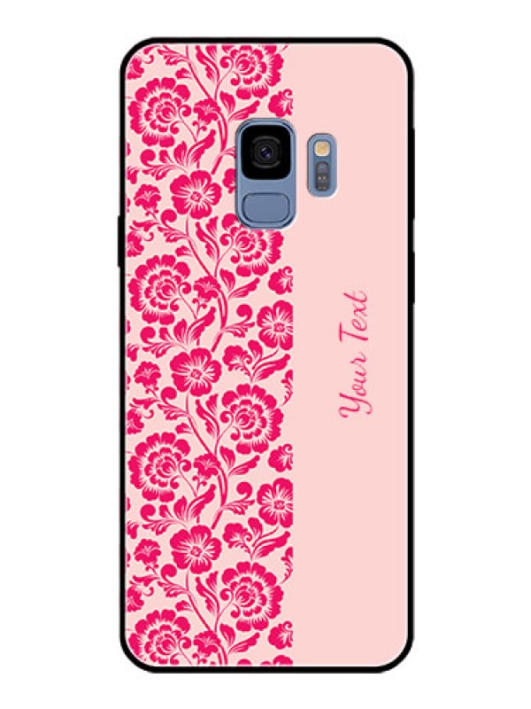 Custom Galaxy S9 Custom Glass Phone Case - Attractive Floral Pattern Design