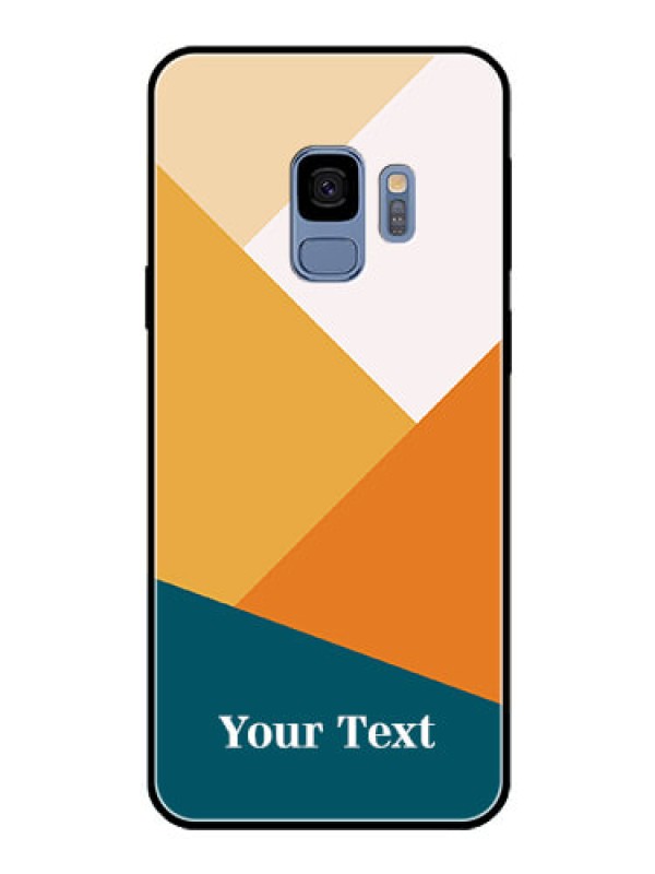 Custom Galaxy S9 Personalized Glass Phone Case - Stacked Multi-colour Design