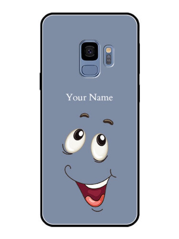 Custom Galaxy S9 Photo Printing on Glass Case - Laughing Cartoon Face Design