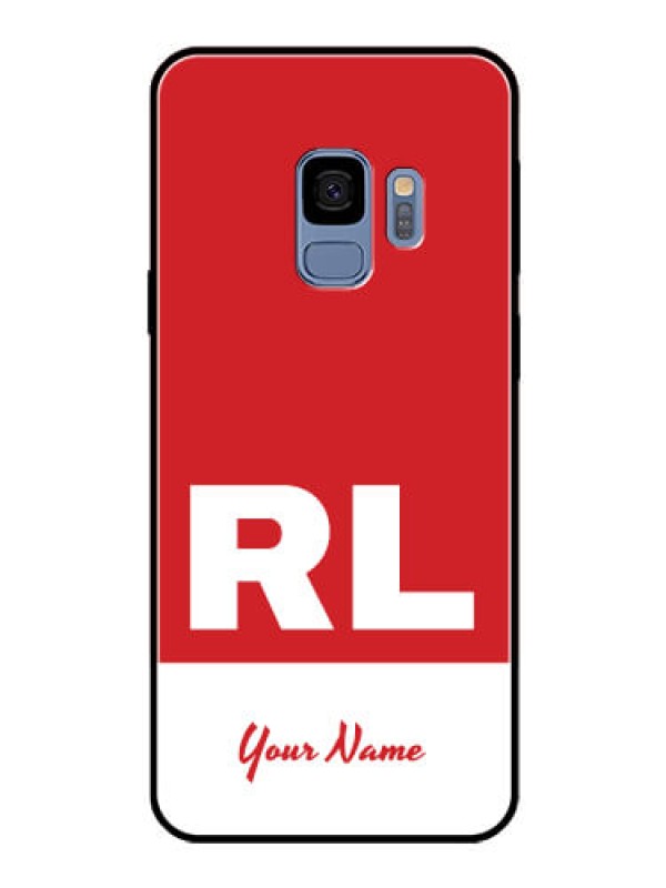Custom Galaxy S9 Personalized Glass Phone Case - dual tone custom text Design