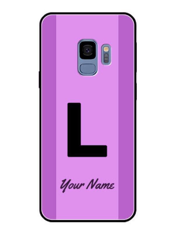 Custom Galaxy S9 Custom Glass Phone Case - Tricolor custom text Design