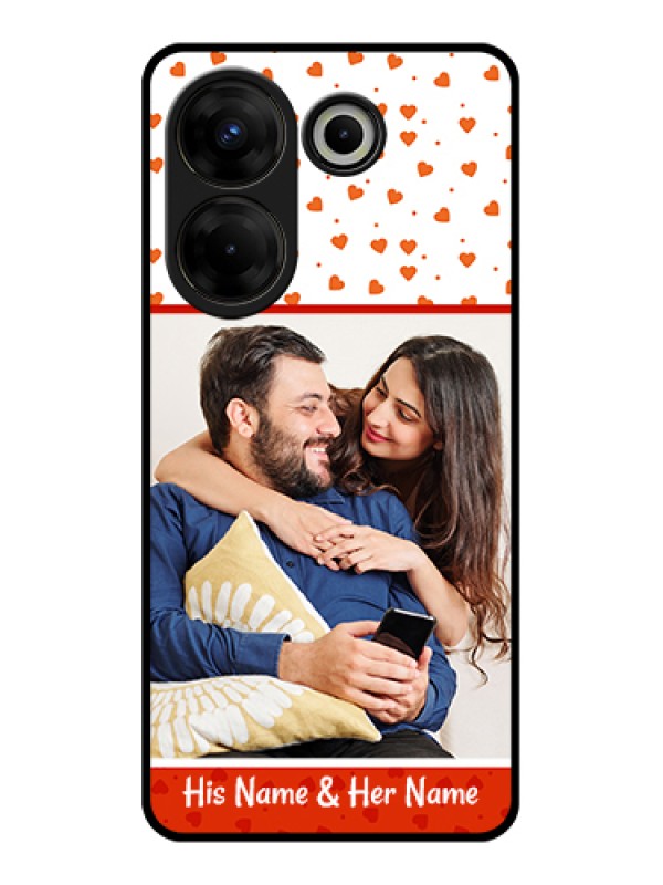 Custom Tecno Camon 20 Pro Custom Glass Phone Case - Orange Love Symbol Design
