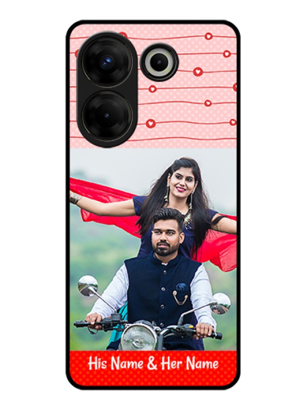 Custom Tecno Camon 20 Pro Custom Glass Phone Case - Red Pattern Case Design