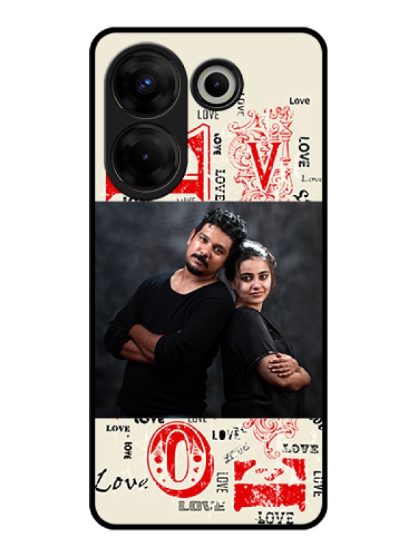 Custom Tecno Camon 20 Pro Custom Glass Phone Case - Trendy Love Design Case