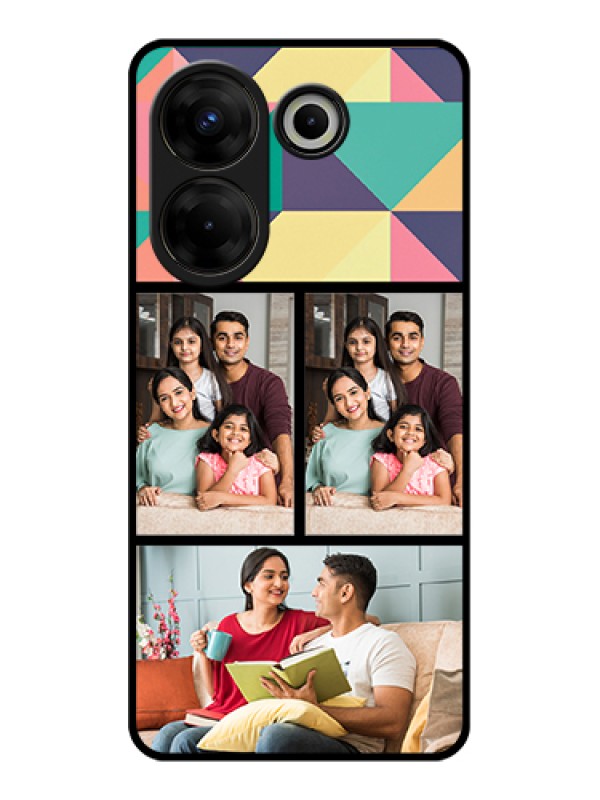 Custom Tecno Camon 20 Pro Custom Glass Phone Case - Bulk Pic Upload Design