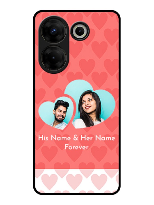 Custom Tecno Camon 20 Pro Custom Glass Phone Case - Couple Pic Upload Design