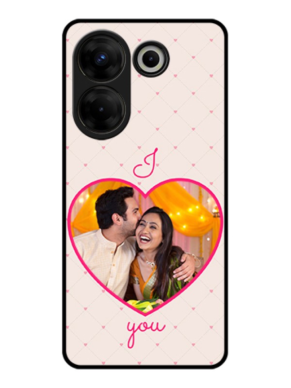 Custom Tecno Camon 20 Pro Custom Glass Phone Case - Heart Shape Design